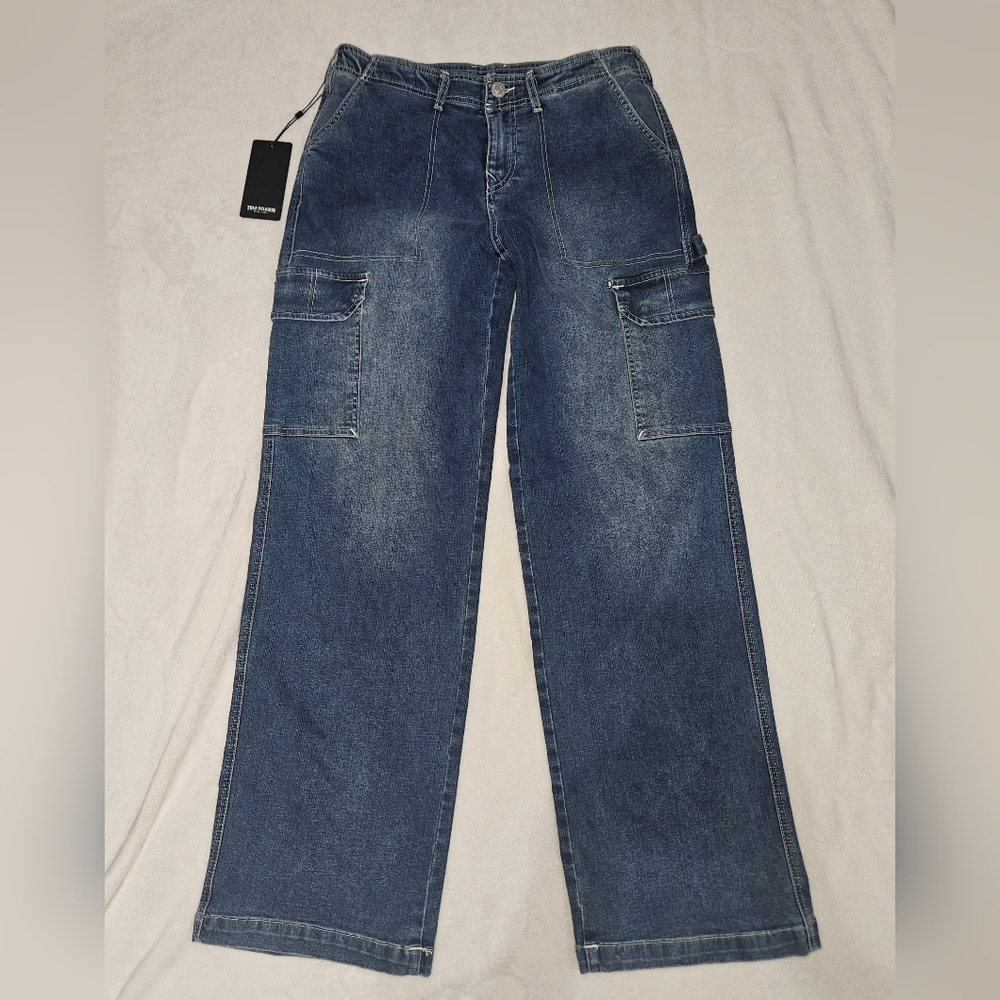 True Religion Men's Carpenter Sn Straight Leg Jeans Blue 28x32 Medium Wash NWT